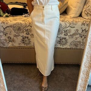 Madewell white denim maxi skirt